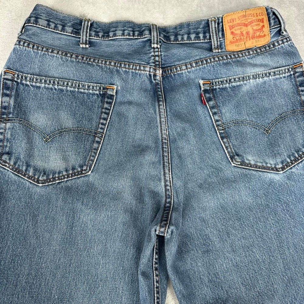 Levis 550 Jeans Mens 38x30 Blue Relaxed Fit Tapered Leg Denim Pants - Picture 7 of 14